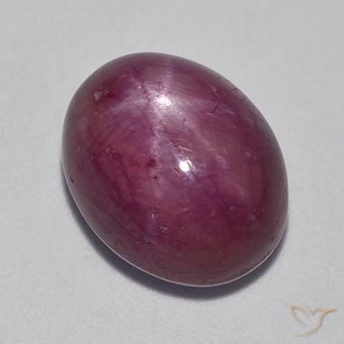 11.42 ct Purple Star Ruby Stone, Natural Star Ruby in Oval Cabochon Shape for Sale