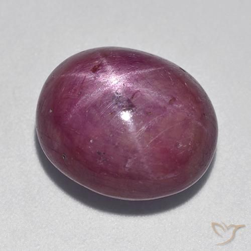 12.08 ct Purple Star Ruby Stone, Natural Star Ruby in Oval Cabochon Shape for Sale