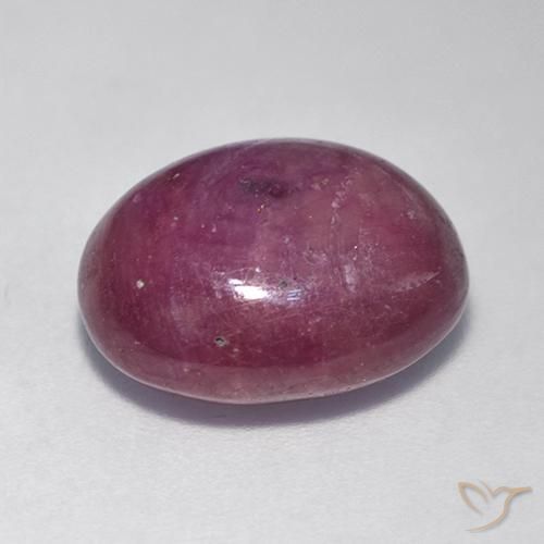 Star Ruby Gemstone in 14 x 12 mm (calibrated) Size for Sale, Star Ruby Stone in Medium-Dark Purple Color