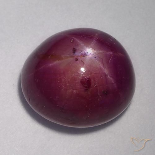 11.47 ct Purple Star Ruby Stone, Natural Star Ruby in Oval Cabochon Shape for Sale
