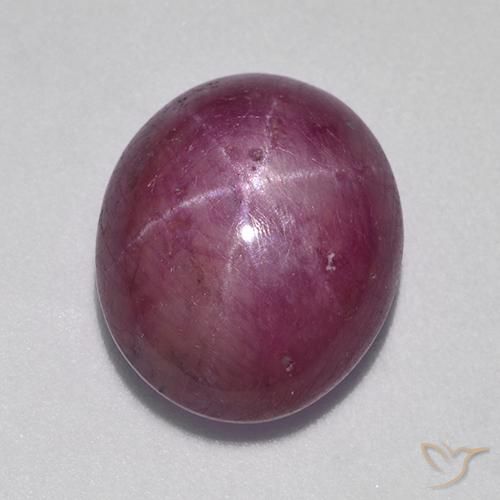 9.37 ct Purple Star Ruby Stone, Natural Star Ruby in Oval Cabochon Shape for Sale