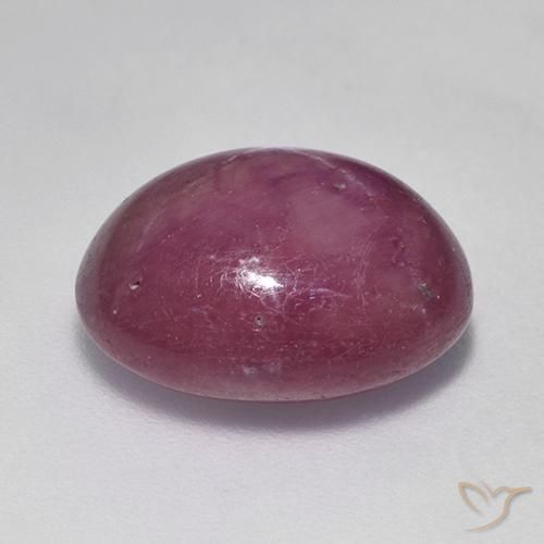 Star Ruby Gemstone in 13 x 11 mm (calibrated) Size for Sale, Star Ruby Stone in Medium-Dark Purple Color