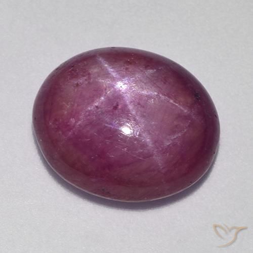 Rubino stellato viola taglio ovale da 9,5 ct dal Madagascar, dimensione 13,4 x 11,3mm, pietra preziosa naturale Riscaldato , purezza Opaque, Rubino stellato Ovale cabochon da 1 pz, durezza Mohs di 9 adatto per gioielli da indossare ogni giorno, Photo A