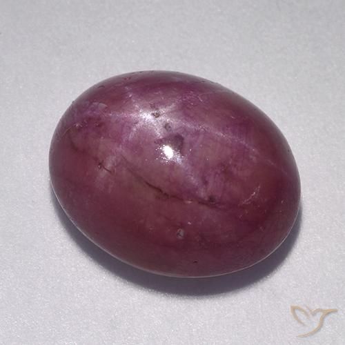 10.57 ct Purple Star Ruby Stone, Natural Star Ruby in Oval Cabochon Shape for Sale
