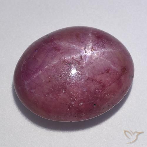 12.56 ct Purple Star Ruby Stone, Natural Star Ruby in Oval Cabochon Shape for Sale