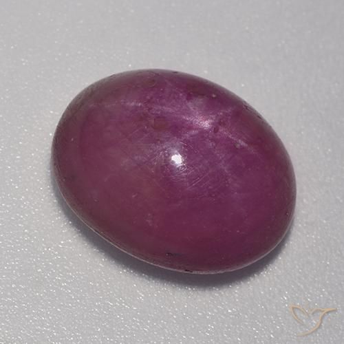8.86ct Natural Medium-Dark Purple Star Ruby, Oval, Opaque