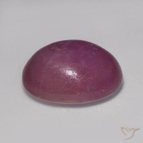 Star Ruby Gemstone in 12.9 x 10.2 mm Size for Sale, Star Ruby Stone in Medium-Dark Purple Color