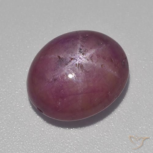 6.89 ct Purple Star Ruby Stone, Natural Star Ruby in Oval Cabochon Shape for Sale