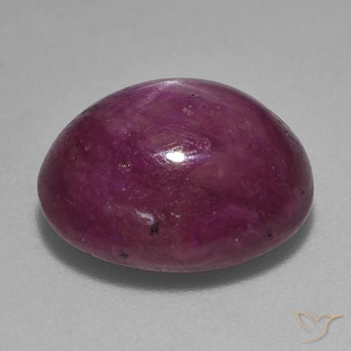 Star Ruby Gemstone in 13 x 11 mm (calibrated) Size for Sale, Star Ruby Stone in Medium-Dark Purple Color