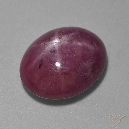 6.26 ct Purple Star Ruby Stone, Natural Star Ruby in Oval Cabochon Shape for Sale