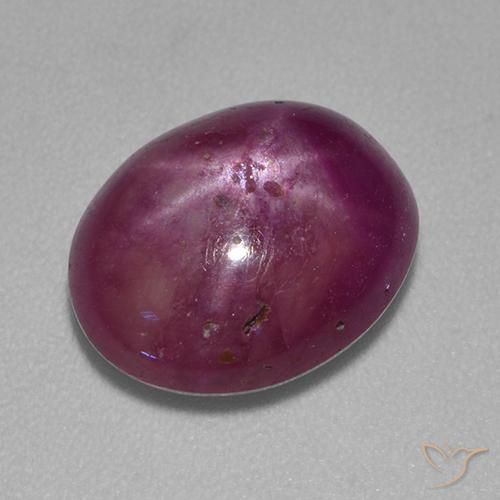 6.43ct Natural Medium-Dark Purple Star Ruby, Oval, Opaque