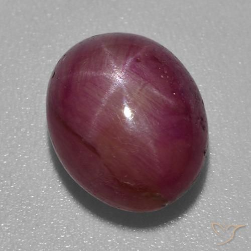 5.24ct Natural Reddish Purple Star Ruby, Oval, Opaque