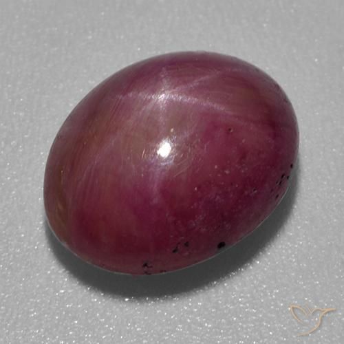 5.24 ct Purple Star Ruby Stone, Natural Star Ruby in Oval Cabochon Shape for Sale