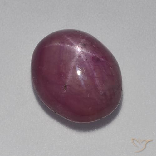 6.10 ct Purple Star Ruby Stone, Natural Star Ruby in Oval Cabochon Shape for Sale
