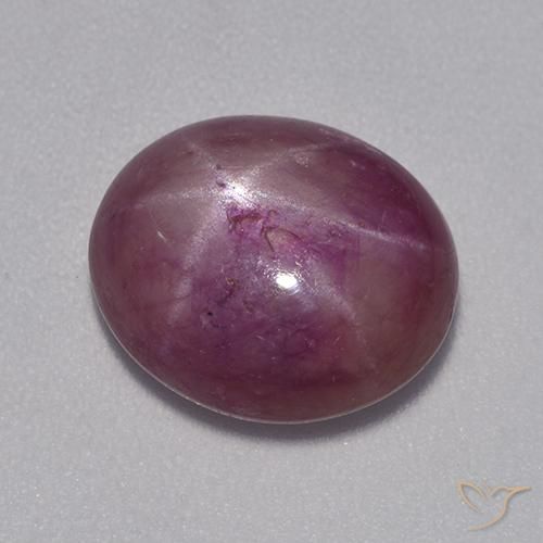 7.19 ct Purple Star Ruby Stone, Natural Star Ruby in Oval Cabochon Shape for Sale