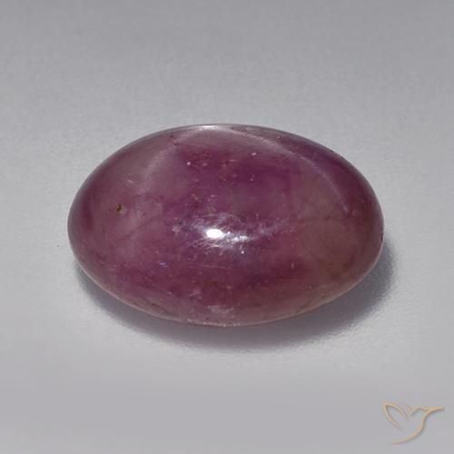Star Ruby Gemstone in 12.2 x 10.6 mm Size for Sale, Star Ruby Stone in Medium-Dark Purple Color