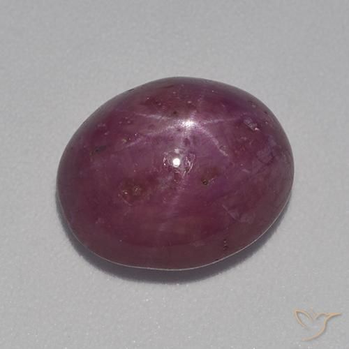 7.78 ct Purple Star Ruby Stone, Natural Star Ruby in Oval Cabochon Shape for Sale