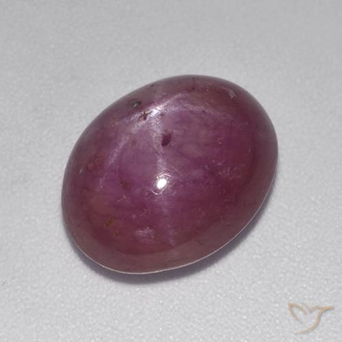 6.80 ct Purple Star Ruby Stone, Natural Star Ruby in Oval Cabochon Shape for Sale