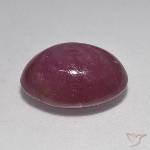 Star Ruby Gemstone in 12 x 10 mm (calibrated) Size for Sale, Star Ruby Stone in Medium-Dark Purple Color