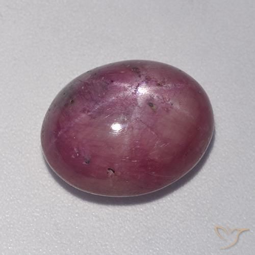 7.78 ct Purple Star Ruby Stone, Natural Star Ruby in Oval Cabochon Shape for Sale