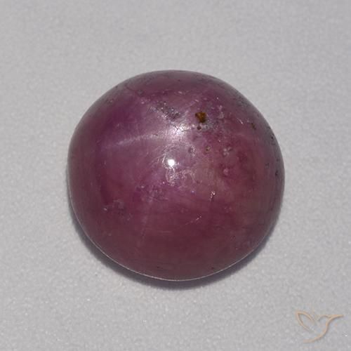 6.44 ct Purple Star Ruby Stone, Natural Star Ruby in Round Cabochon Shape for Sale