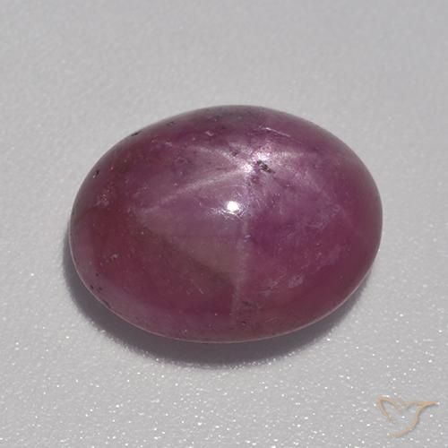 6.93 ct Purple Star Ruby Stone, Natural Star Ruby in Oval Cabochon Shape for Sale