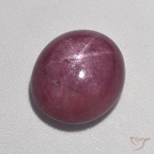 6.24 ct Purple Star Ruby Stone, Natural Star Ruby in Oval Cabochon Shape for Sale