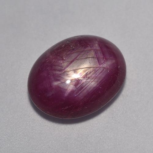 Reddish Purple Star Ruby Gem - 7.5ct Oval Cabochon (ID: 526404)