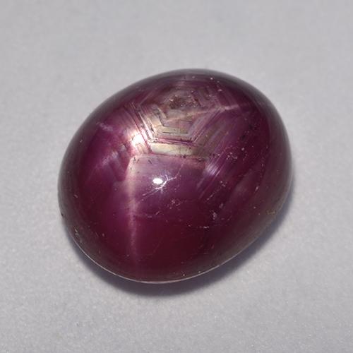 Rojo frambuesa Rubí Estrella Gema - 6.9ct Cabujón Óvalo (ID: 526405)