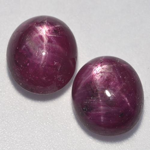 Reddish Purple Star Ruby Gem - 3.4ct Oval Cabochon (ID: 526580)