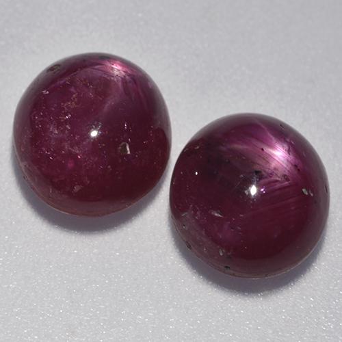Reddish Purple Star Ruby Gem - 3.9ct Oval Cabochon (ID: 526585)