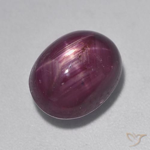 5.53 ct Purple Star Ruby Stone, Natural Star Ruby in Oval Cabochon Shape for Sale