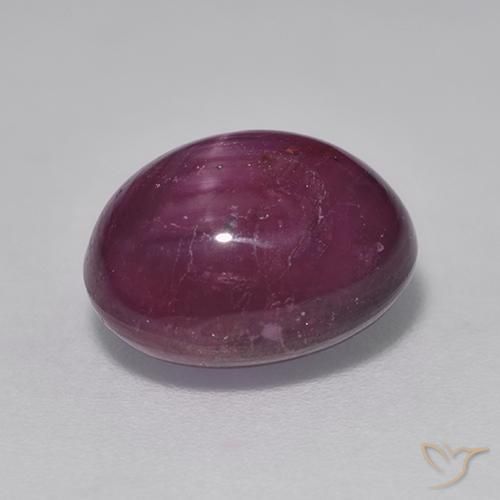 Star Ruby Gemstone in 10 x 8 mm (calibrated) Size for Sale, Star Ruby Stone in Medium-Dark Purple Color