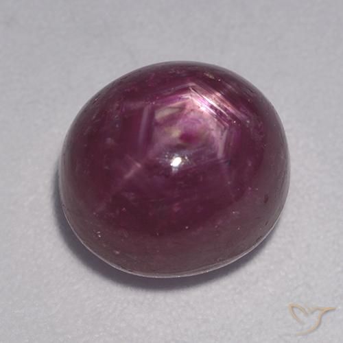 5.78 ct Purple Star Ruby Stone, Natural Star Ruby in Oval Cabochon Shape for Sale