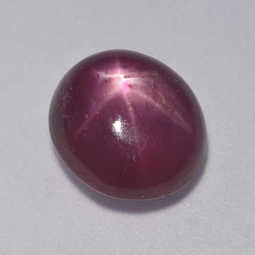 Medium-Dark Purple Star Ruby Gem - 5.1ct Oval Cabochon (ID: 528179)
