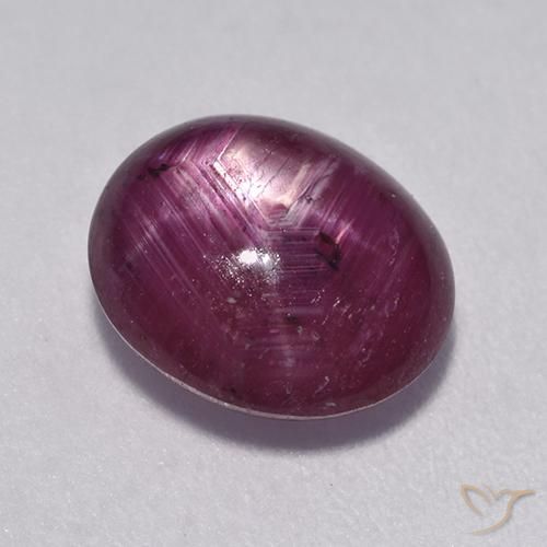 4.48 ct Purple Star Ruby Stone, Natural Star Ruby in Oval Cabochon Shape for Sale