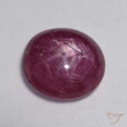 4.76 ct Purple Star Ruby Stone, Natural Star Ruby in Oval Cabochon Shape for Sale