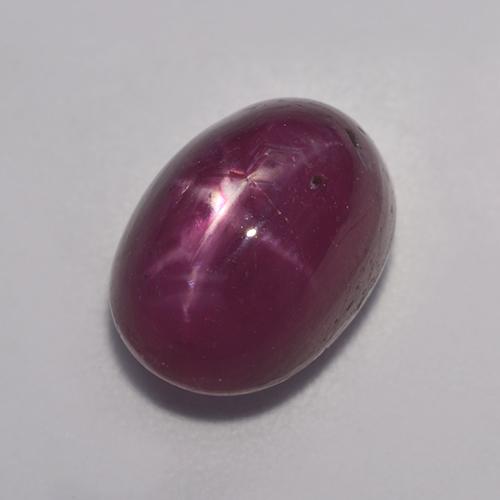 Rubis Étoilé Violet oval cabochon de Madagascar, 10,2 x 7,3mm, poids de 5,34 ct, pierre gemme naturelle Fractures remplies de pureté Opaque , 1 pièce Rubis Étoilé, couleur Violet, dureté Mohs de 9 convient aux bijoux de tous les jours, pierre de sagesse, Photo A