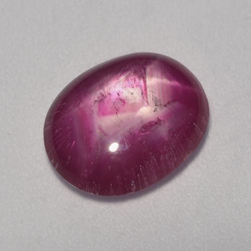 Medium-Dark Reddish Purple 星光红宝石 Gem - 4.2ct 椭圆形凸面型 (ID: 528192)