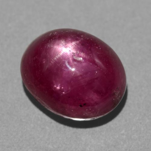 Малиново-красный Звездчатый Рубин Камень - 4.3ct Овал Кабошон (ID: 541569)