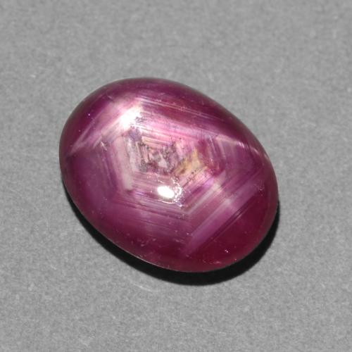 Medium-Dark Reddish Purple Star Ruby Gem - 3ct Oval Cabochon (ID: 541693)