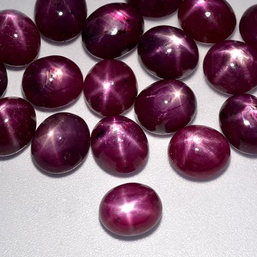 3.48 ct Purple Star Ruby Stone, Natural Star Ruby in Oval Cabochon Shape for Sale