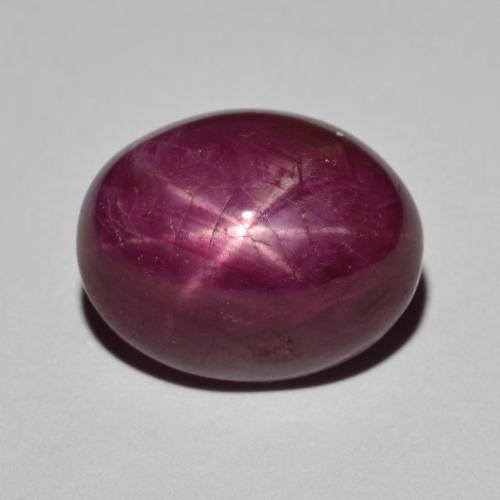 Rojo oscuro Rubí Estrella Gema - 10.2ct Cabujón Óvalo (ID: 618083)