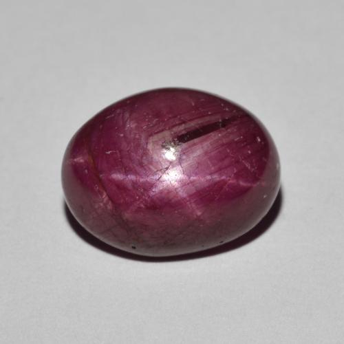 Rubí Estrella Roja Cabujón Óvalo de 11,6 x 8,9mm de Madagascar, peso de 6.6ct, piedra preciosa Caliente de forma natural en claridad Opaco, Rubí Estrella de 1 pieza: el color es Rojo oscuro, dureza Mohs de 9 Adecuado para joyas de uso diario, Photo A
