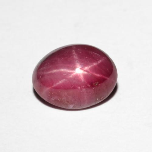 8 x 6.2mm Oval Red Star Ruby from Madagascar, Weight of 1.9ct, Natural heated Gemstone in Opaque Clarity, 1pc Oval Cabochon Star Ruby - Color: Dark Red, Mohs Hardness of 9 suitable for daily wear jewelry, Photo A