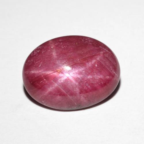 5.86ct Oval Cabochon Red Star Ruby from Madagascar, Dimension 12.7 x 9.7mm, Opaque Clarity, Natural heated gemstone, 1pc Star Ruby in Blood Red Color, Mohs Hardness of 9 suitable for daily wear jewelry, Photo A