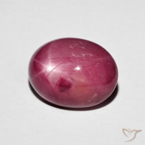 6.14 ct Red Star Ruby Stone, Natural Star Ruby in Oval Cabochon Shape for Sale