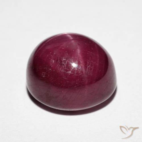 Star Ruby Gemstone in 11.9 x 10.4 mm Size for Sale, Star Ruby Stone in Dark Red Color