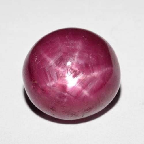 14.81ct Oval Dark Red Star Ruby from Madagascar, Dimension 13.7 x 13mm, Natural heated Gemstone, Opaque Clarity, 1pc Oval Cabochon Star Ruby, Mohs Hardness of 9 suitable for daily wear jewelry, Photo A