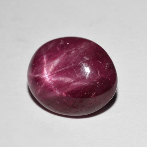 Rubí Estrella Roja Ovalada de 11,6 x 9,7mm de Madagascar, peso de 6.57 ct, piedra preciosa natural Caliente en Opaco Clarity, Rubí Estrella Cabujón Óvalo de 1 pieza - Color: Rojo oscuro, dureza Mohs de 9 Adecuado para joyas de uso diario, Photo A